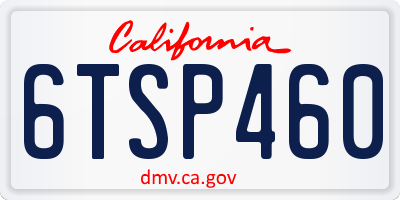 CA license plate 6TSP460