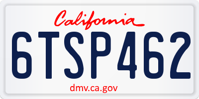 CA license plate 6TSP462