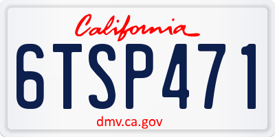 CA license plate 6TSP471