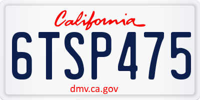 CA license plate 6TSP475