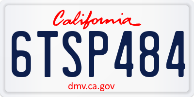 CA license plate 6TSP484
