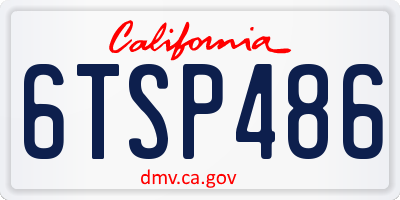 CA license plate 6TSP486