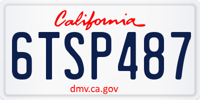 CA license plate 6TSP487