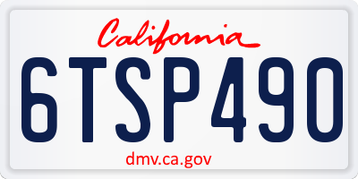 CA license plate 6TSP490