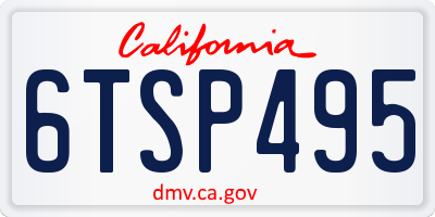 CA license plate 6TSP495