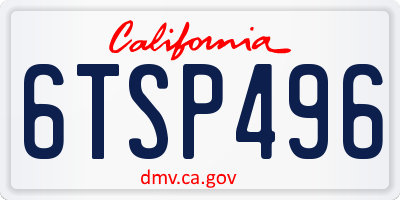 CA license plate 6TSP496