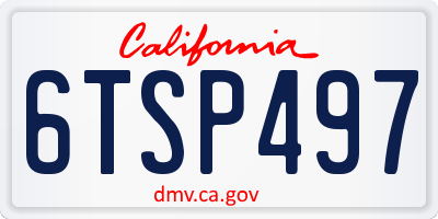 CA license plate 6TSP497