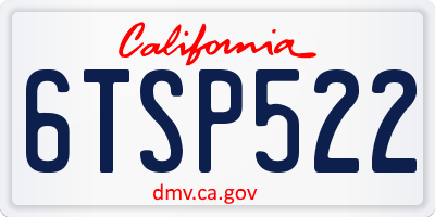 CA license plate 6TSP522