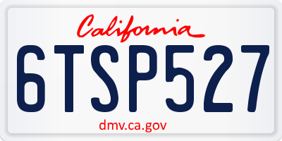 CA license plate 6TSP527