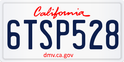 CA license plate 6TSP528