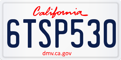 CA license plate 6TSP530