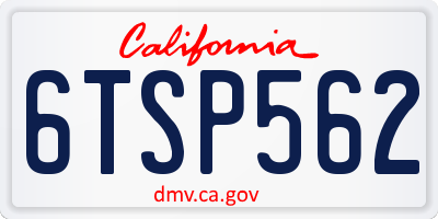 CA license plate 6TSP562