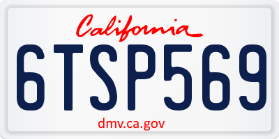 CA license plate 6TSP569