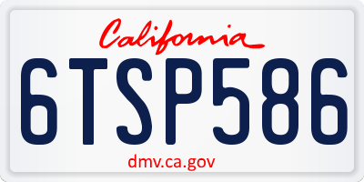 CA license plate 6TSP586