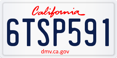 CA license plate 6TSP591