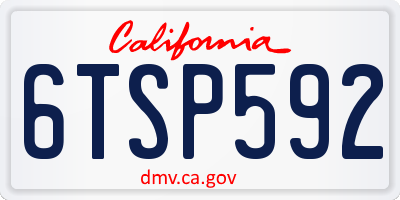 CA license plate 6TSP592