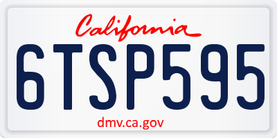 CA license plate 6TSP595