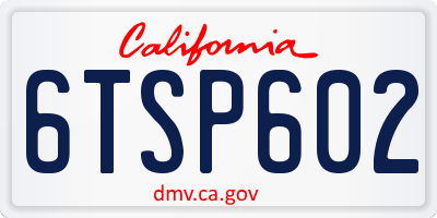 CA license plate 6TSP602