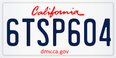 CA license plate 6TSP604