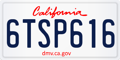 CA license plate 6TSP616