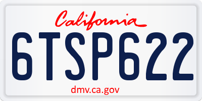 CA license plate 6TSP622