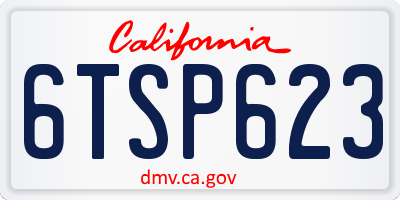 CA license plate 6TSP623