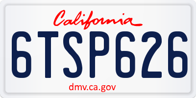 CA license plate 6TSP626