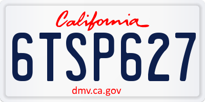 CA license plate 6TSP627