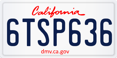 CA license plate 6TSP636