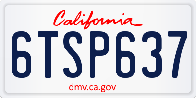 CA license plate 6TSP637