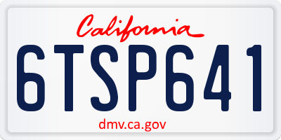 CA license plate 6TSP641