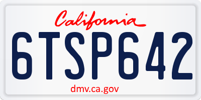 CA license plate 6TSP642