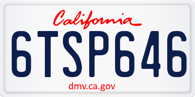 CA license plate 6TSP646