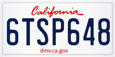 CA license plate 6TSP648