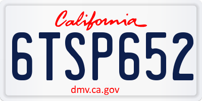 CA license plate 6TSP652