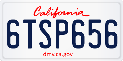CA license plate 6TSP656
