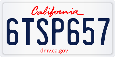 CA license plate 6TSP657