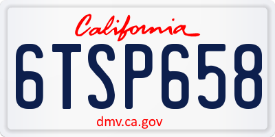 CA license plate 6TSP658