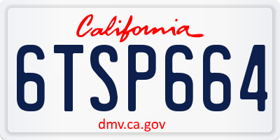 CA license plate 6TSP664