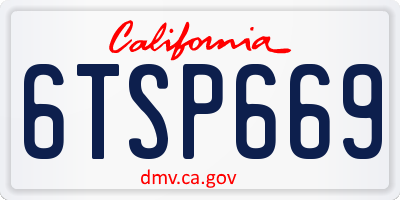 CA license plate 6TSP669