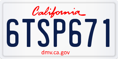 CA license plate 6TSP671