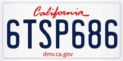 CA license plate 6TSP686