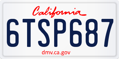 CA license plate 6TSP687