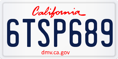 CA license plate 6TSP689