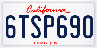 CA license plate 6TSP690