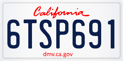 CA license plate 6TSP691
