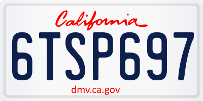 CA license plate 6TSP697