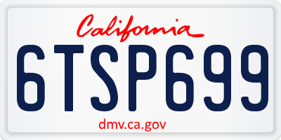 CA license plate 6TSP699