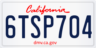 CA license plate 6TSP704