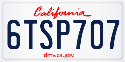 CA license plate 6TSP707